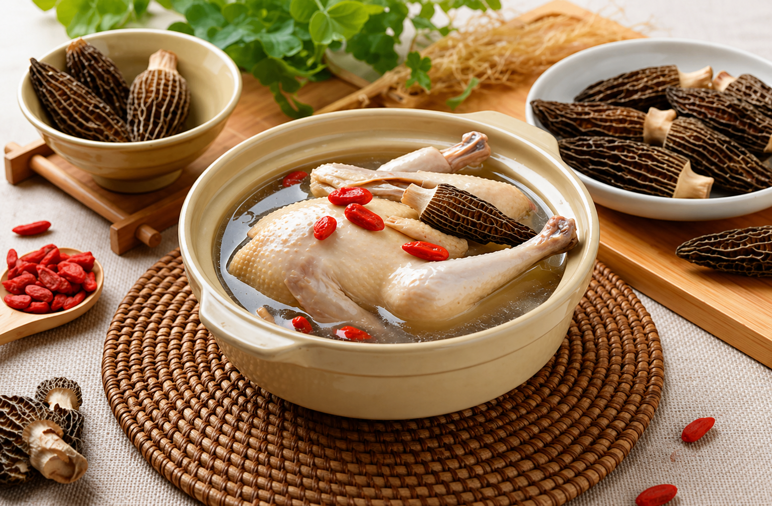 Morel Mushroom Chicken Soup